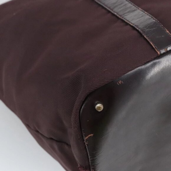 GUCCI Bamboo Hand Bag Nylon Brown Silver 002 2854 0412 5 Auth bs20650 - Picture 5 of 16